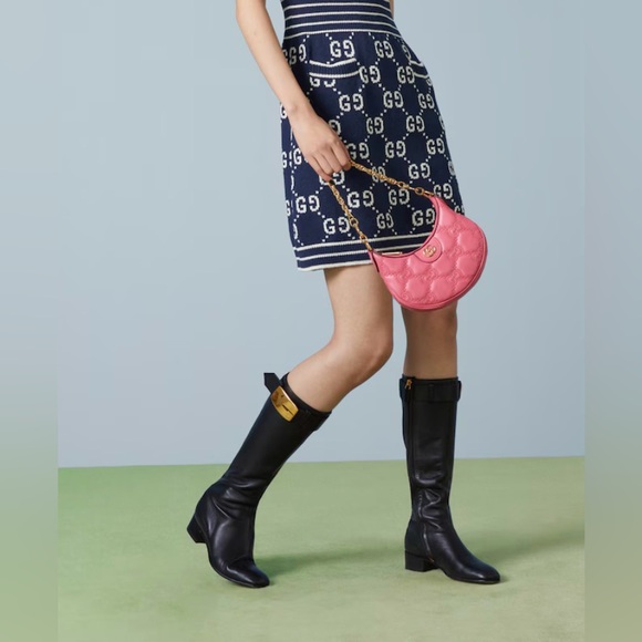 Gucci Handbags - Gucci GG Quilted Shoulder Bag with Gold Chain Straps